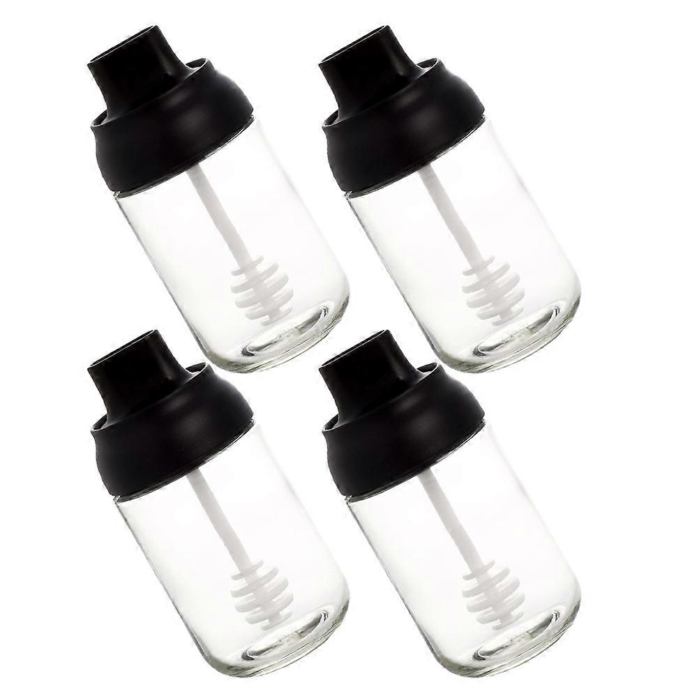 Empty Spice Jars Glass Condiment Seasoning Container 4Pcs
