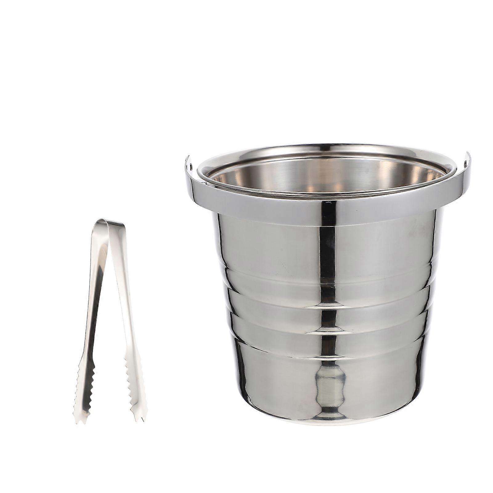 Large Capacity Ice Bucket Metal Beverage Ice Buckets For Commercial Users 19X19X28CM Ice Storage 1Set