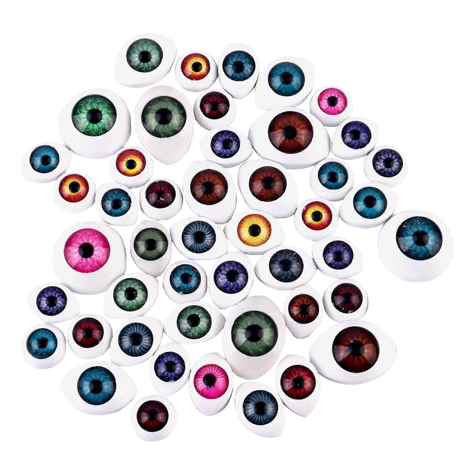 Craft Eyes Assorted Color Round Shape Doll Eyeballs Resin Toys Simulation Eyes For Children School Projects 100Pcs