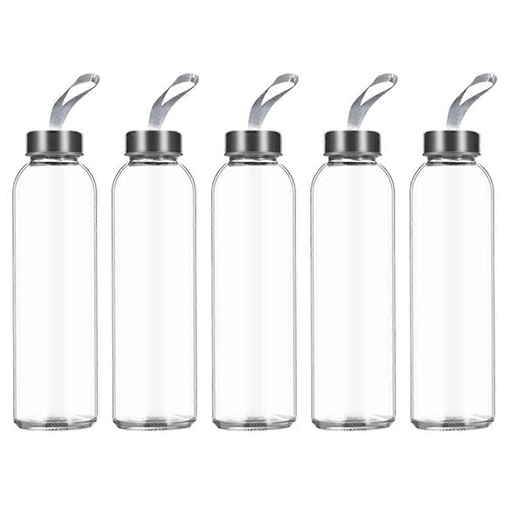 Juice Storage Clear Water Bottles Reusable Leak Proof For Picnic 500ml Transparent Portable Design 5Pcs