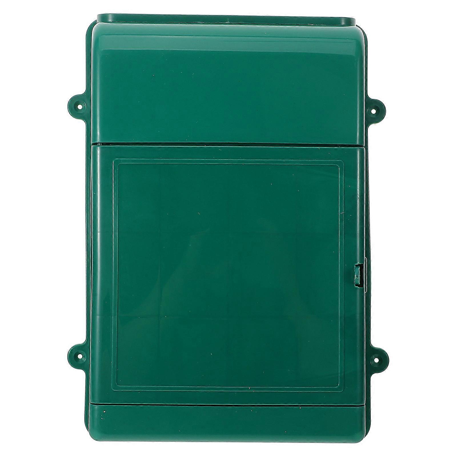 Wall Mount Plastic Mailbox Rainproof Outdoor Letter Box Green Durable Wall Mounted Mail Organizer for Home Use No Lock