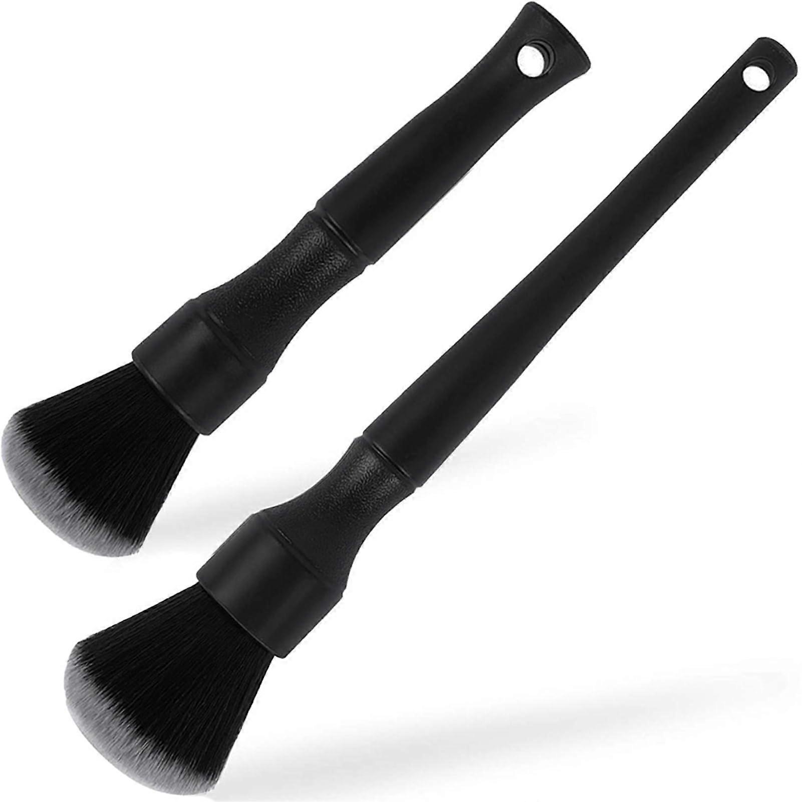 Pack of 2 detailing brushes, car cleaning, interior, exterior, wet and dry use (17  24 cm).