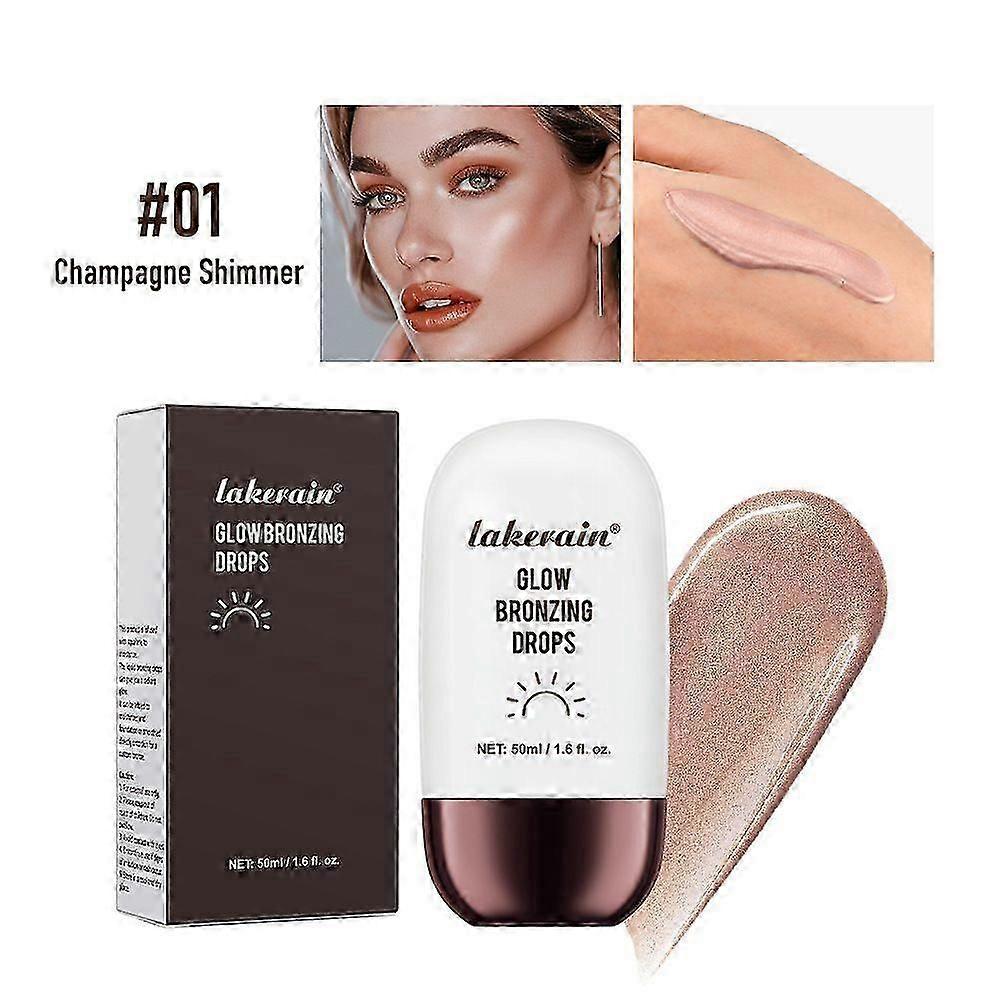 Super Glow Face Bronzing Drops, Folyékony Bronzosító Csepp Arcra és Bőrre, Natural Sun Kissed Bronzosító Cseppek, Natural Glow Foundation Enhancer