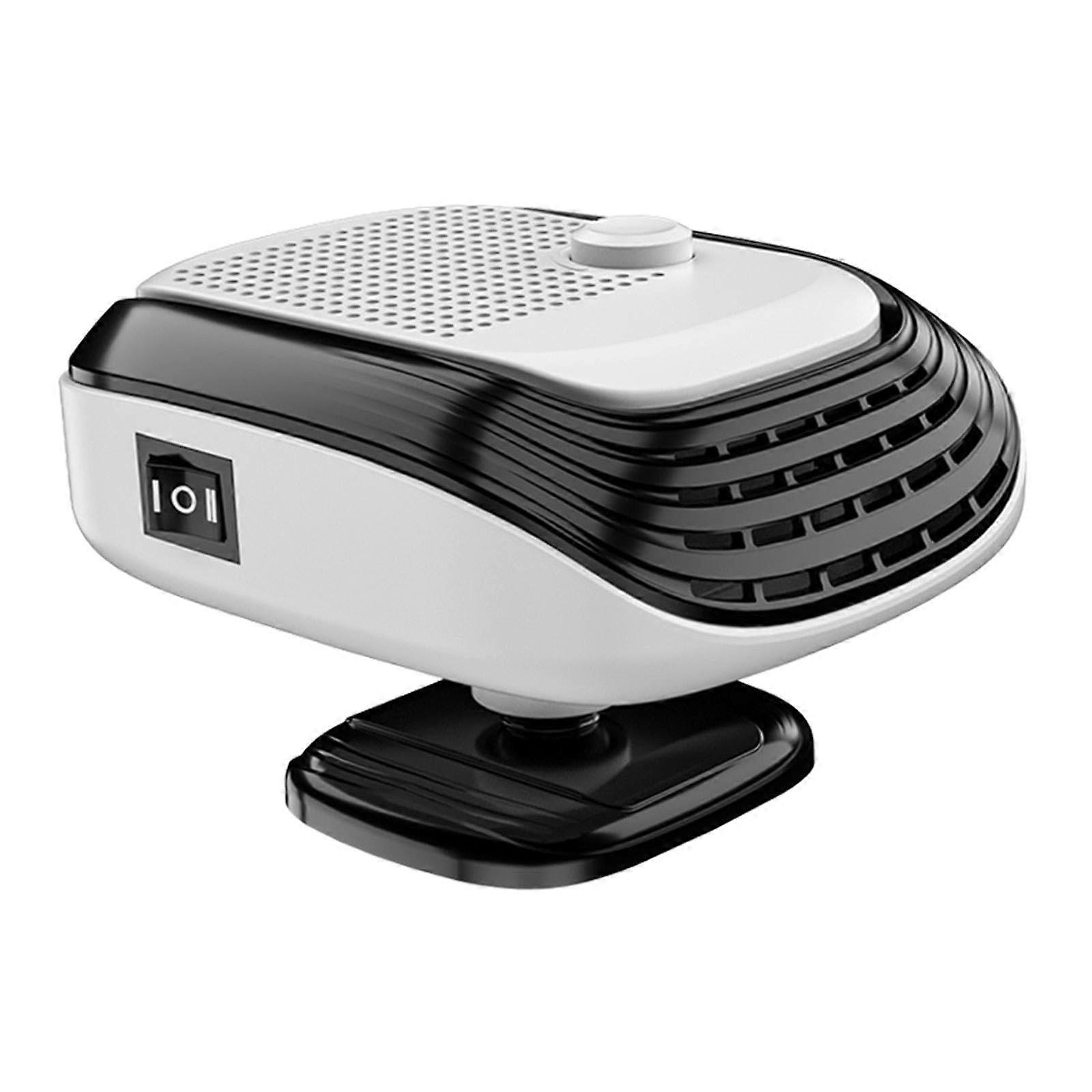 Car Heater Fan, 2 in 1 Windscreen Defogger, Window Defroster, 13 x 11 x 8.5 cm, 180 Degree Rotation for Automobile, Easy Installation, 24V White