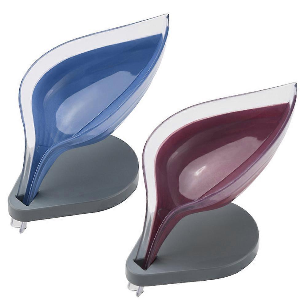 Unique Draining Soap Holder Practical Design Silicone Material 2Pcs