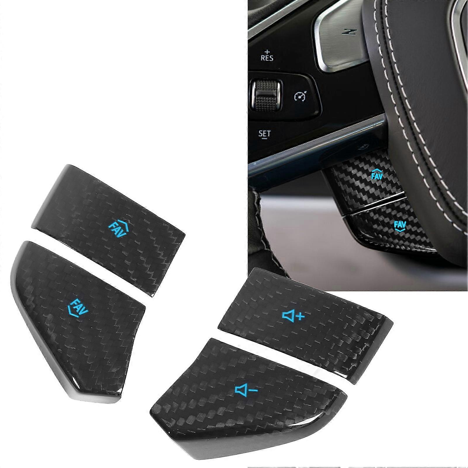 Steering Wheel Switch Button Trim Carbon Fiber Replacement for Corvette C8 2020 to Present Blue 
