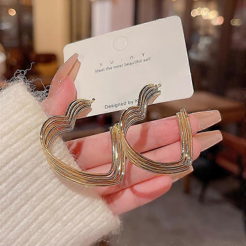 Heart Earrings S925 Silver Dangle Drop - Korean Style Love