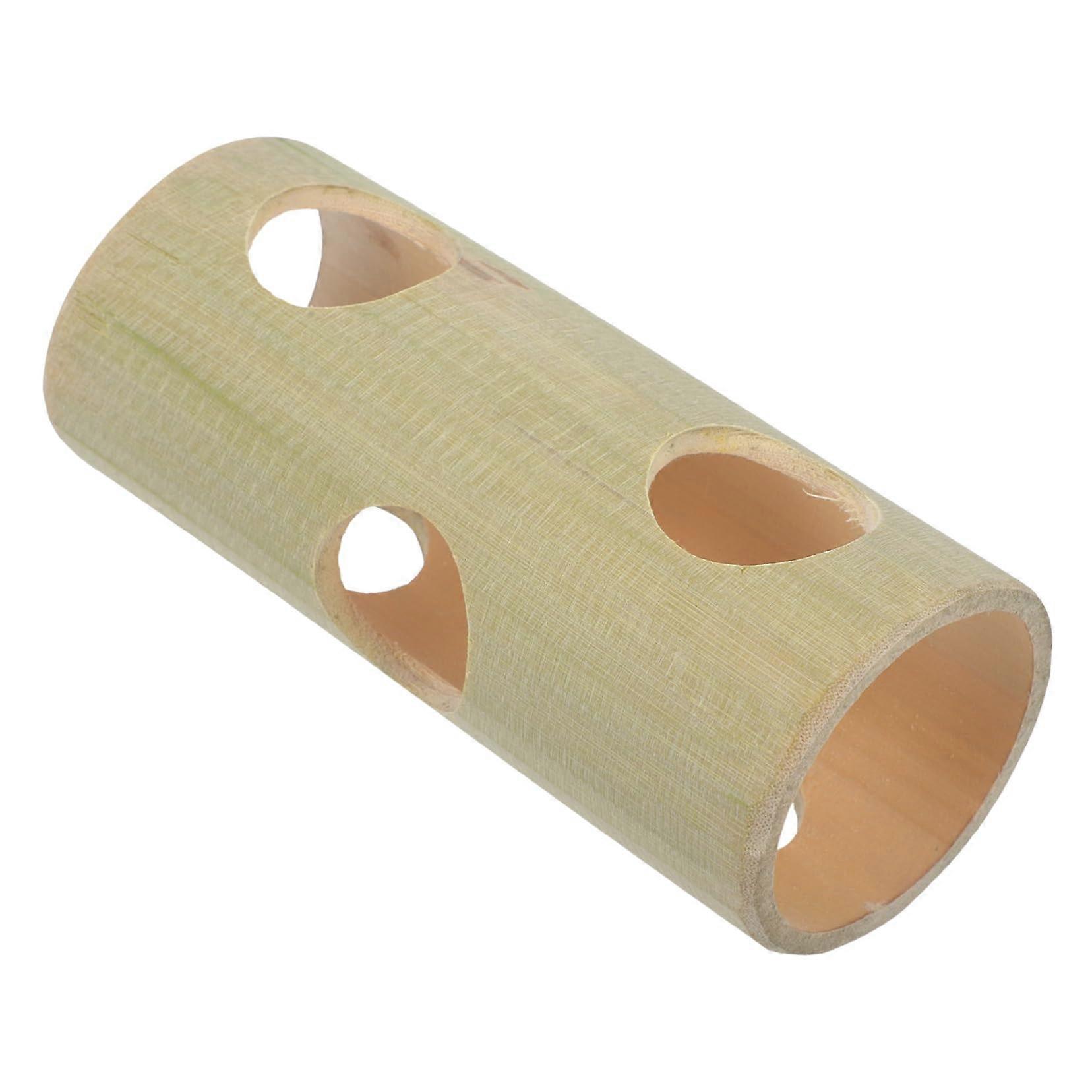Bamboo Hamster Tunnel Hideout Toy | Durable Chew-Resistant Small Animal Cave | Guinea Pig & Rat Compatible Natural Decor