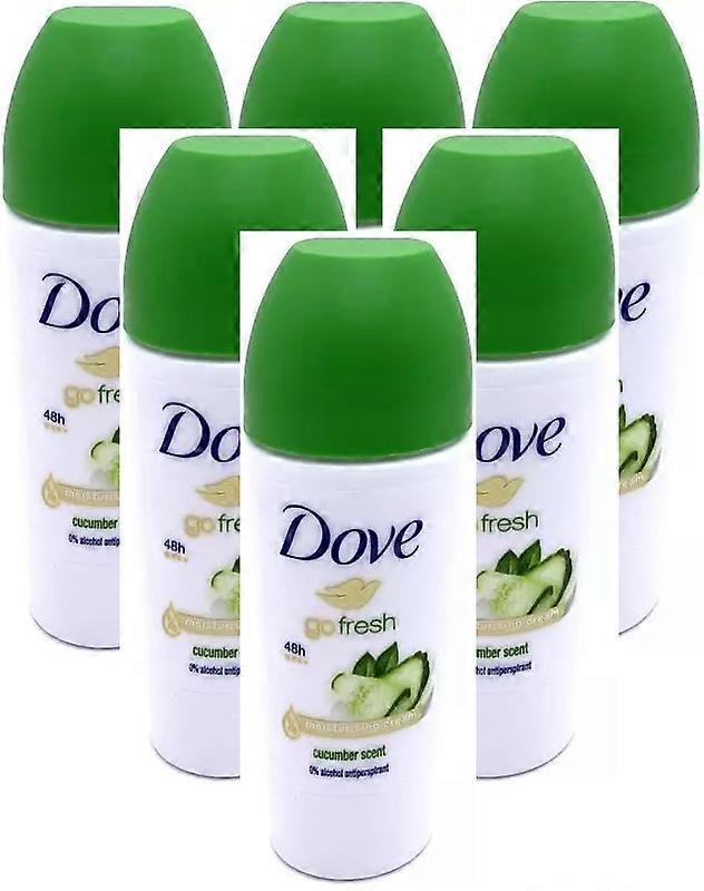 6 x Dove 48H protection Anti-perspirant Roll On 50 ml - Cucumber
