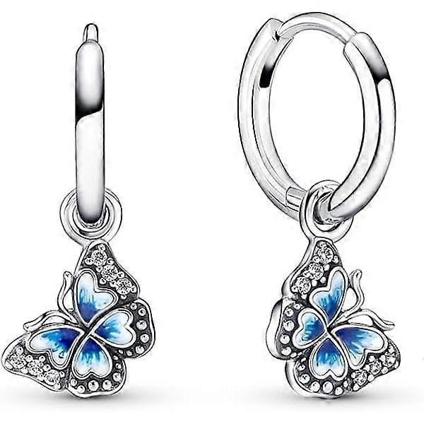 Orecchini in argento con farfalla blu da donna