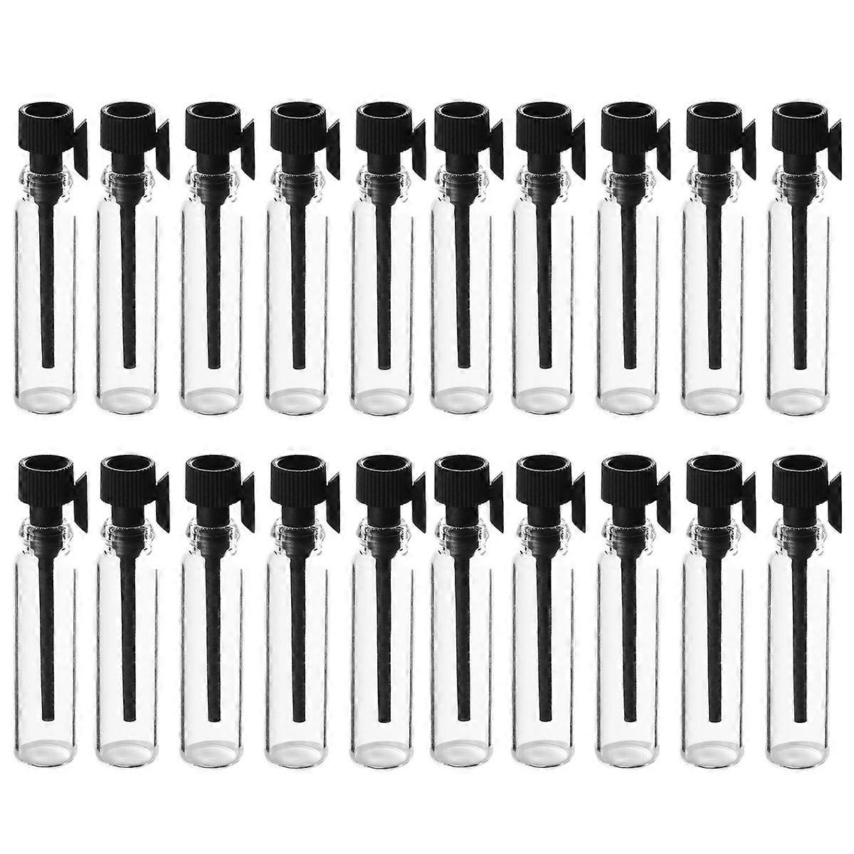 100pcs Dropper Bottles Perfume Bottles Refillable Empty Bottles Perfume Glass Containers (1ML Black Dropper)