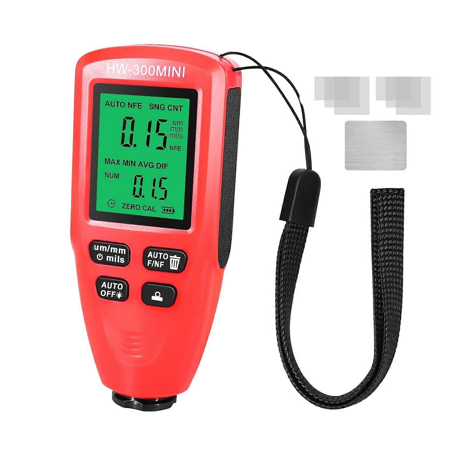 Thickness Gauge, Auto Coating Thickness Gauge LCD Display 02000UM (HW300MINIRed)