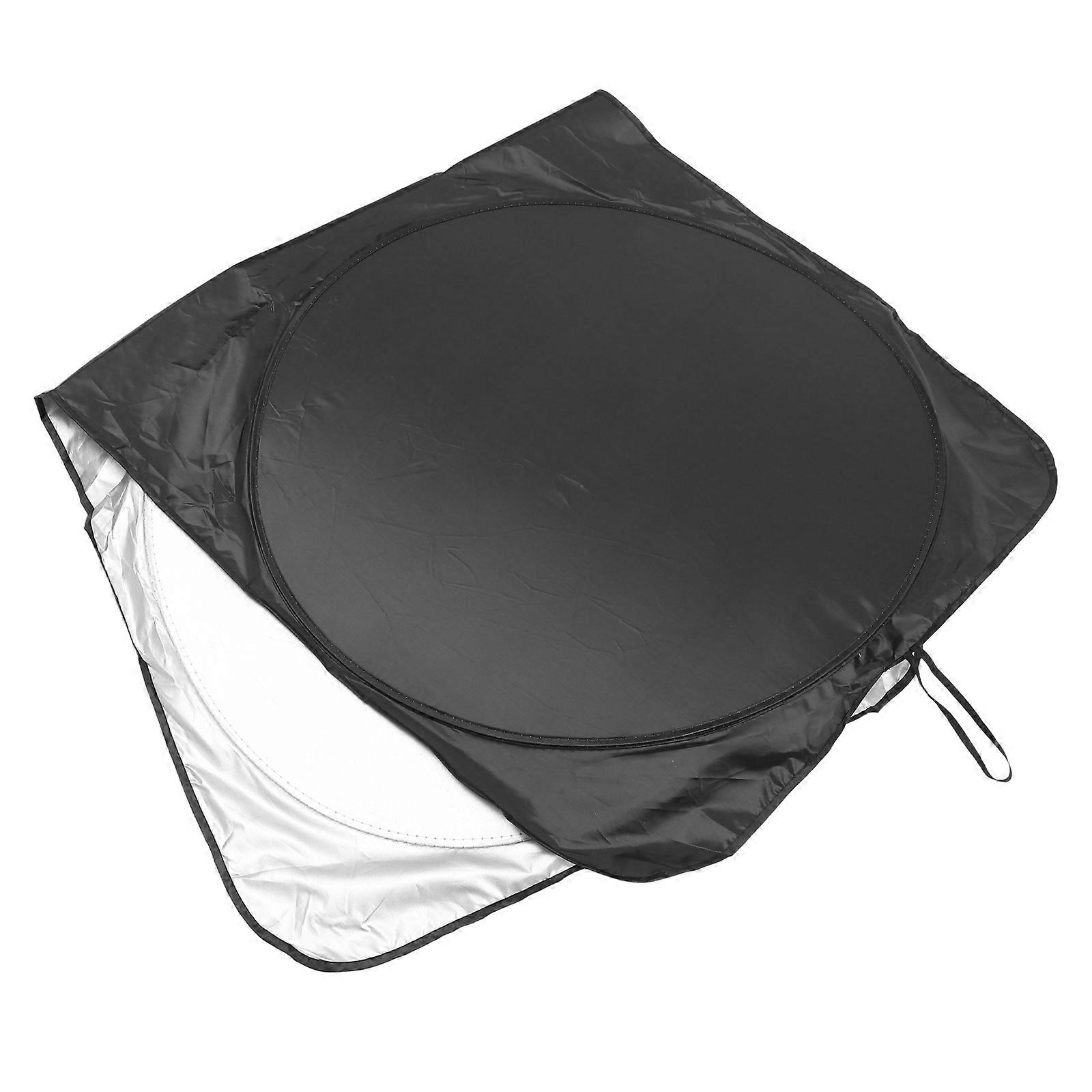 Silver Car Sunshade Protector with Suction Cups for Heat Shielding Retractable and Easy to Store