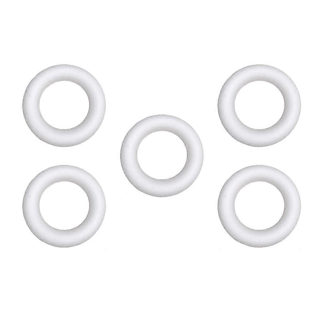 5pcs White Circular Ring Art Painting Model DIY Accessory for Creative Crafts, Enhances Hand Eye Coordination & Imagination for Kids Projects