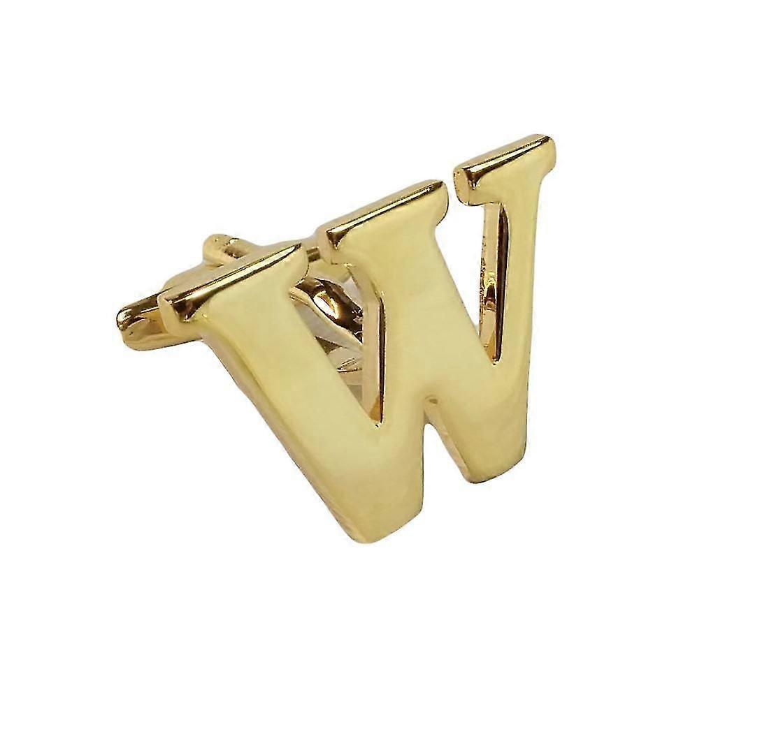 Gouden cufflink letter W