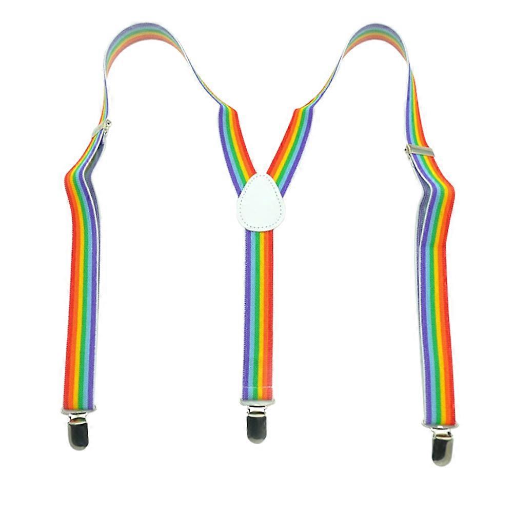 Elastic suspenders with Clips for Holding Up Trouser in YShape Style Adjustable to 85cm Multi Color