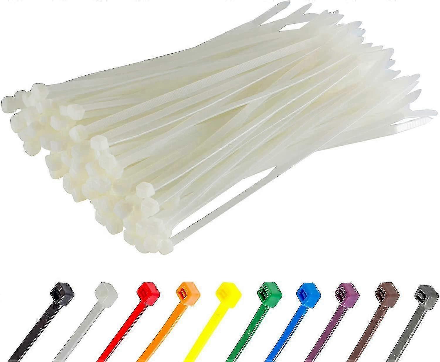 Βαρέων καθηκόντων μακριές ασημένιες γραβάτες καλωδίων, 370mm X 4.8mm, πακέτο των 100, premium νάιλον φερμουάρ