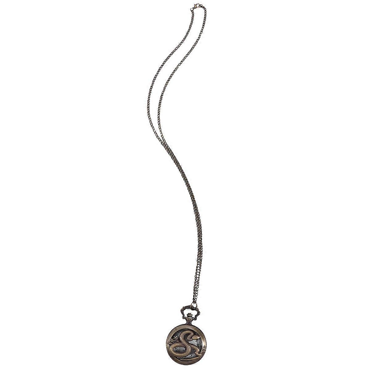 Retro Pocket Watch Classic Hollowed-out Snake Pattern For Adults Coffee Color 48.00X4.50X1.00CM Time Telling 1Set