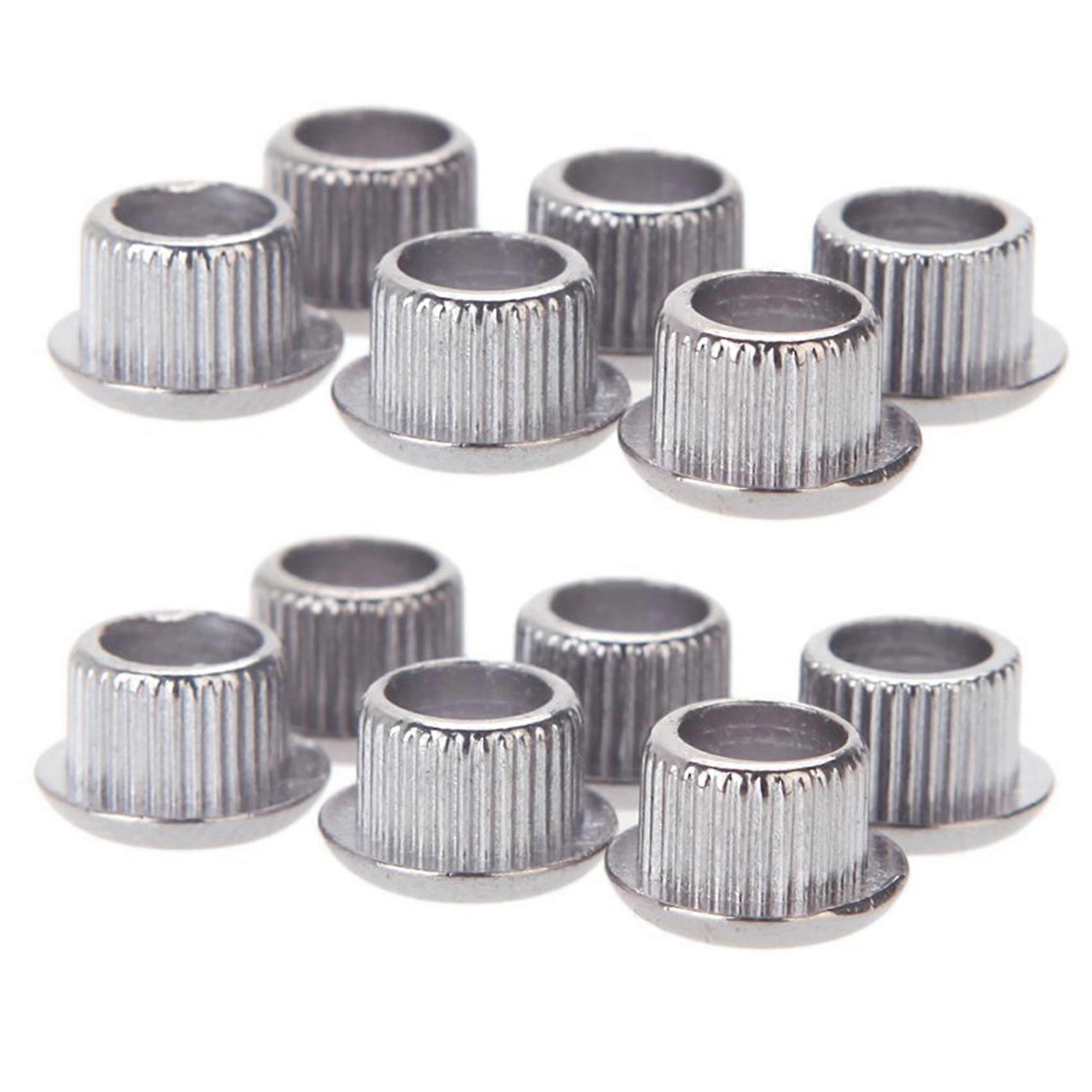 12X Guitar Tuner Conversion Bushings Adapter Ferrules Nickel Plating with Nice Plastic Shell Silver