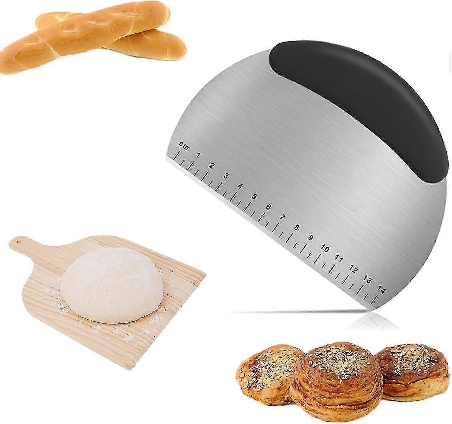 AURA Stainless Steel Scraper With Scale Multi-purpose Dough Cutter Scraper Cutter For Cutting Bread Dough best gift