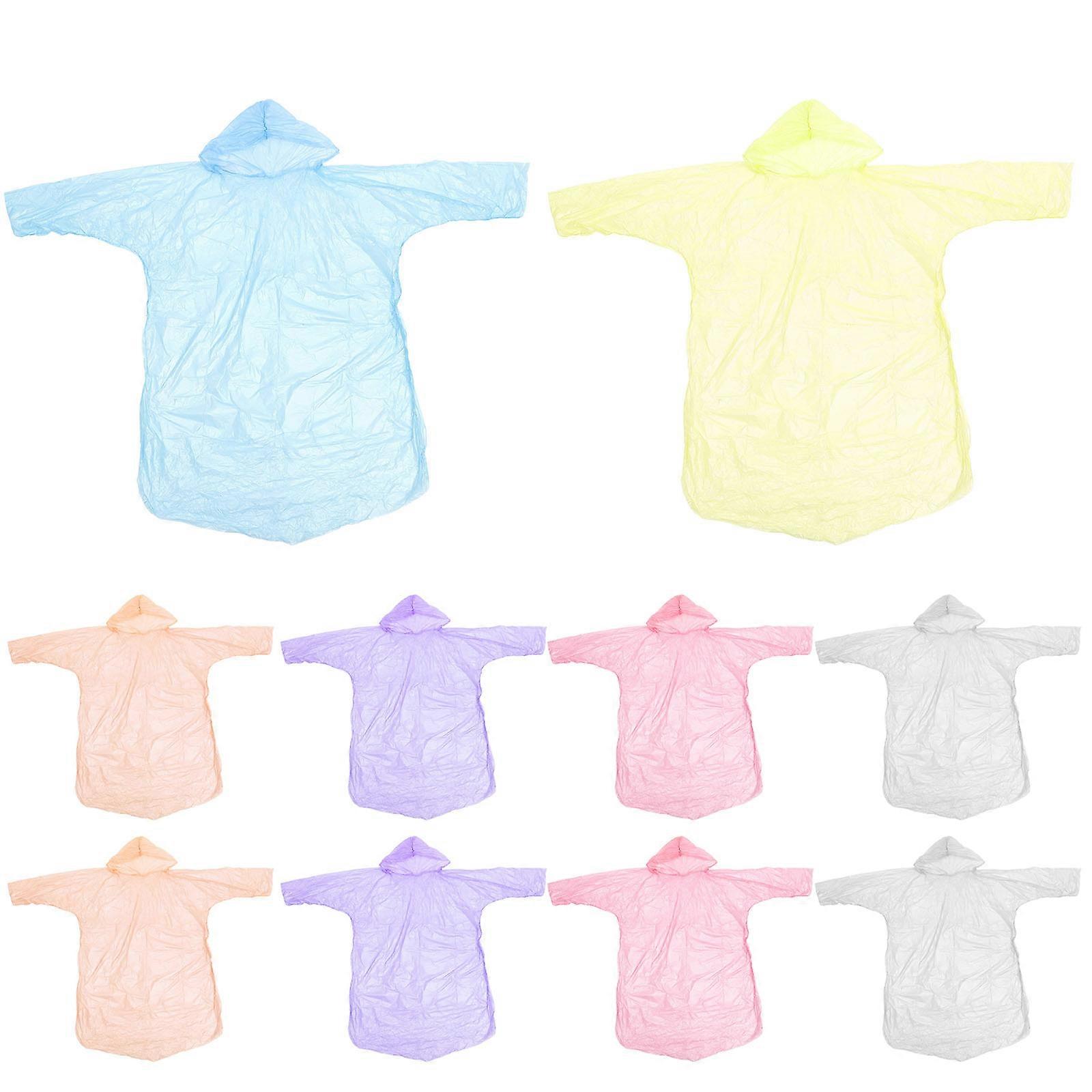 Professional Adult Poncho in Assorted Color Made of PVC for Outdoor Use Lightweight and Easy to Carry Size 10Pcs