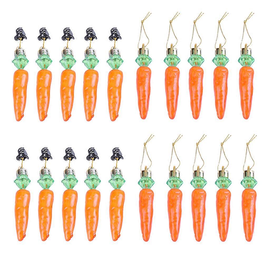 Hanging Ornaments For Easter 20Pcs Carrot Shape Decoration Props Featuring Random Style Ideal For Carnival Party Celebrations