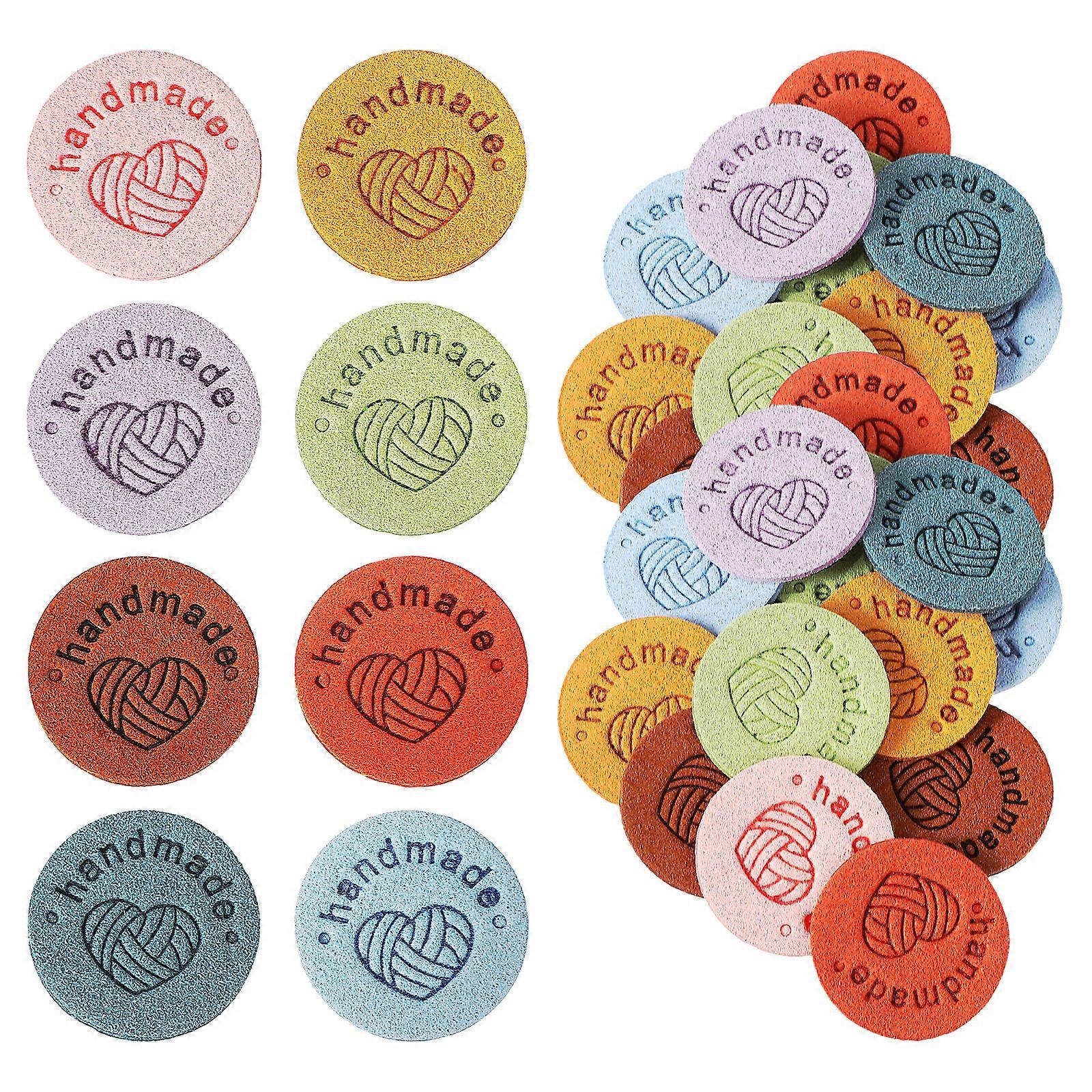 40pcs Handmade Colorful Microfiber Sewing Labels for Craft, Knitting & DIY Decoration – Soft, Durable & Easy to Use