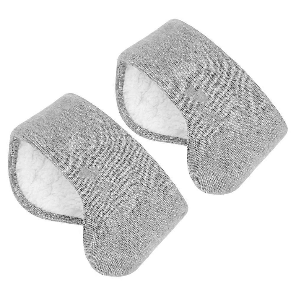 Grey Plush Sleeping Mask with Ear Muffs for Comfortable Noise Reduction and Warmth During Sleep 2pcs