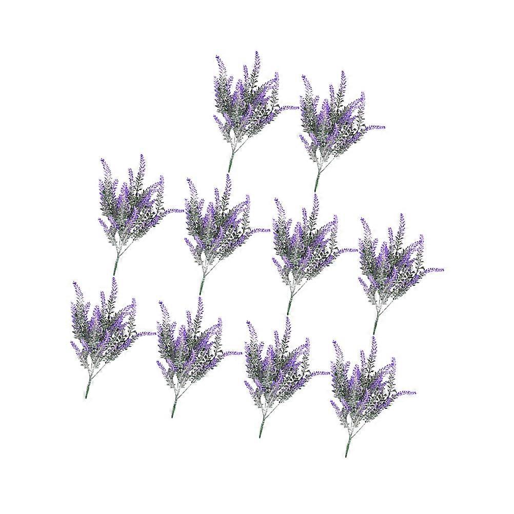 القطع المركزية للطاولات محاكاة نبات اللافندر تنسيق الزهور الزفاف الأرجواني 17 × 15 × 15 سم 10 قطع