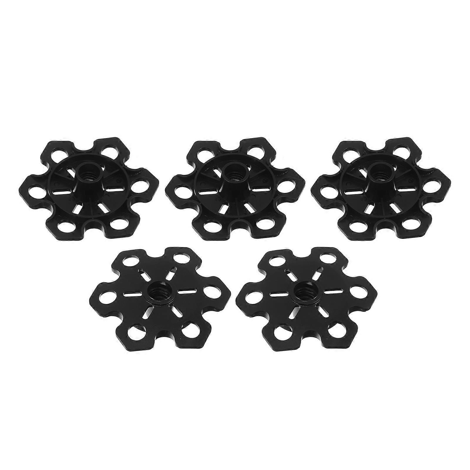 AntiSlip Trekking Pole Tips with Snowflake Design for Outdoor Use Black Plastic 5pcs
