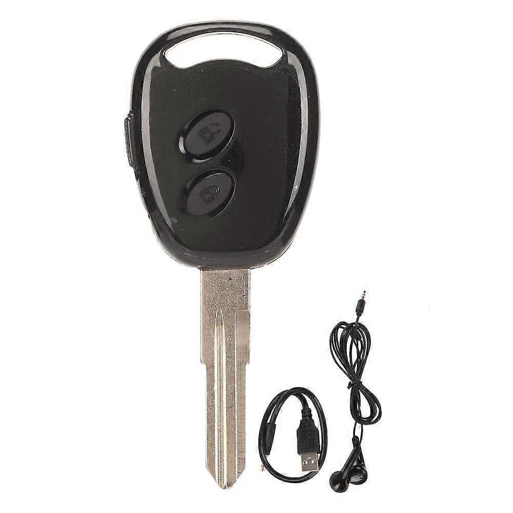 Mini Keychain Voice Recorder with HD Noise Reduction, MP3 Playback, and Time Naming - 16GB Black