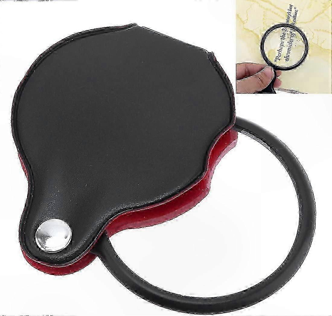 Portable 8X Magnifying Glass with Protective Case for Reading and Office Use