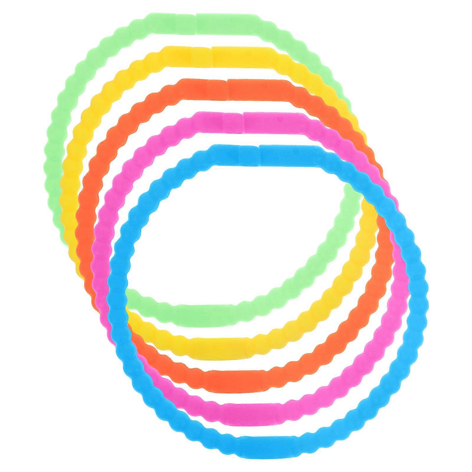 Silicone Wrist Band 5Pcs Stretchable Wristbands For Children Assorted Color Decorative Daily Life