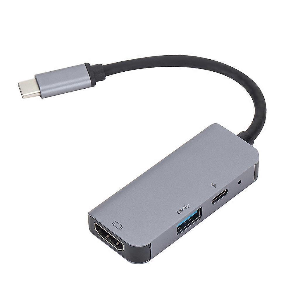 USB C Multi Port Adapter For Computer Featuring Data Transfer And Charging Function In Aluminum Alloy With Silver Color 1Pcs