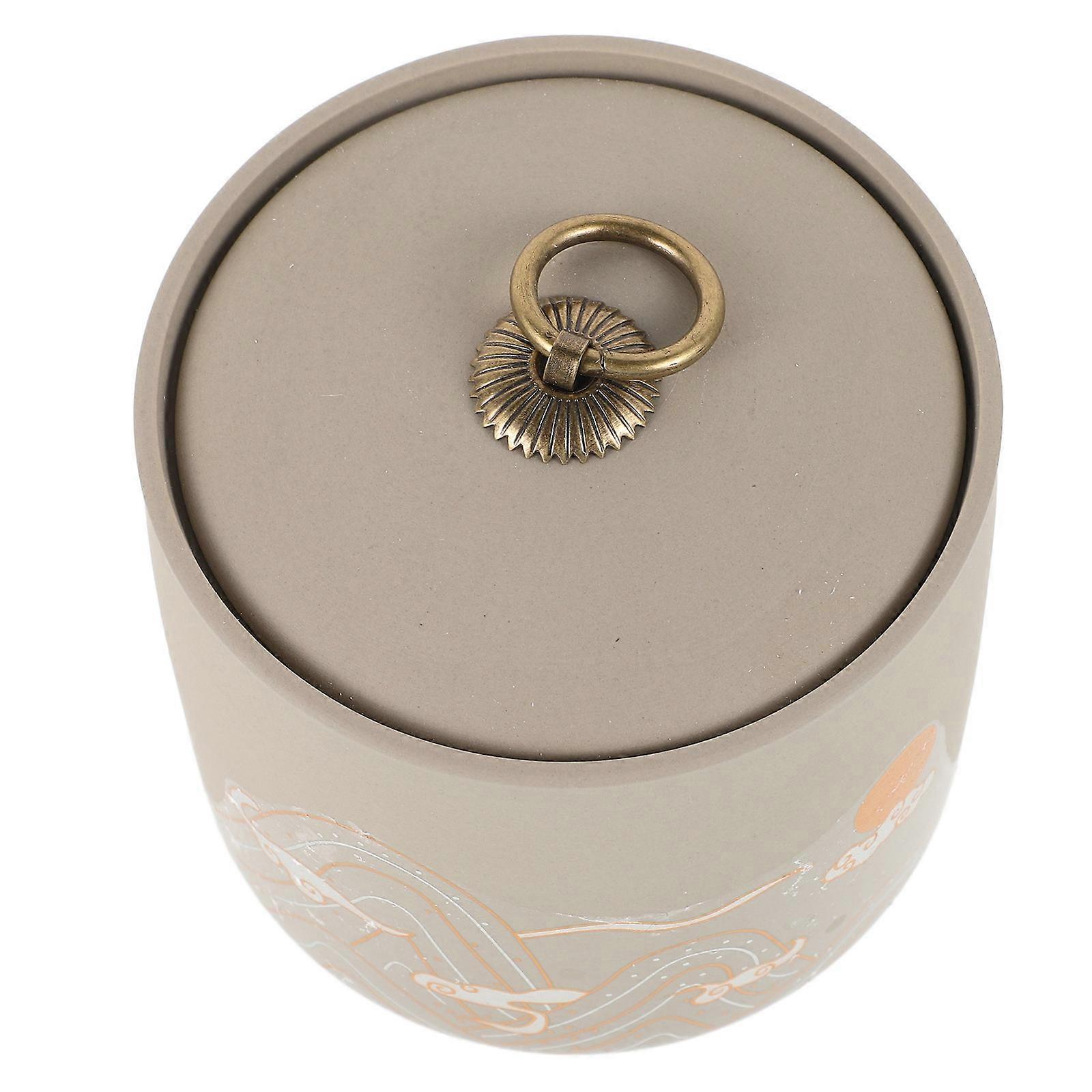 Pet Memorial Cremation Urn For Ashes Small Ceramic Keepsake Lid Ivory 1Pack