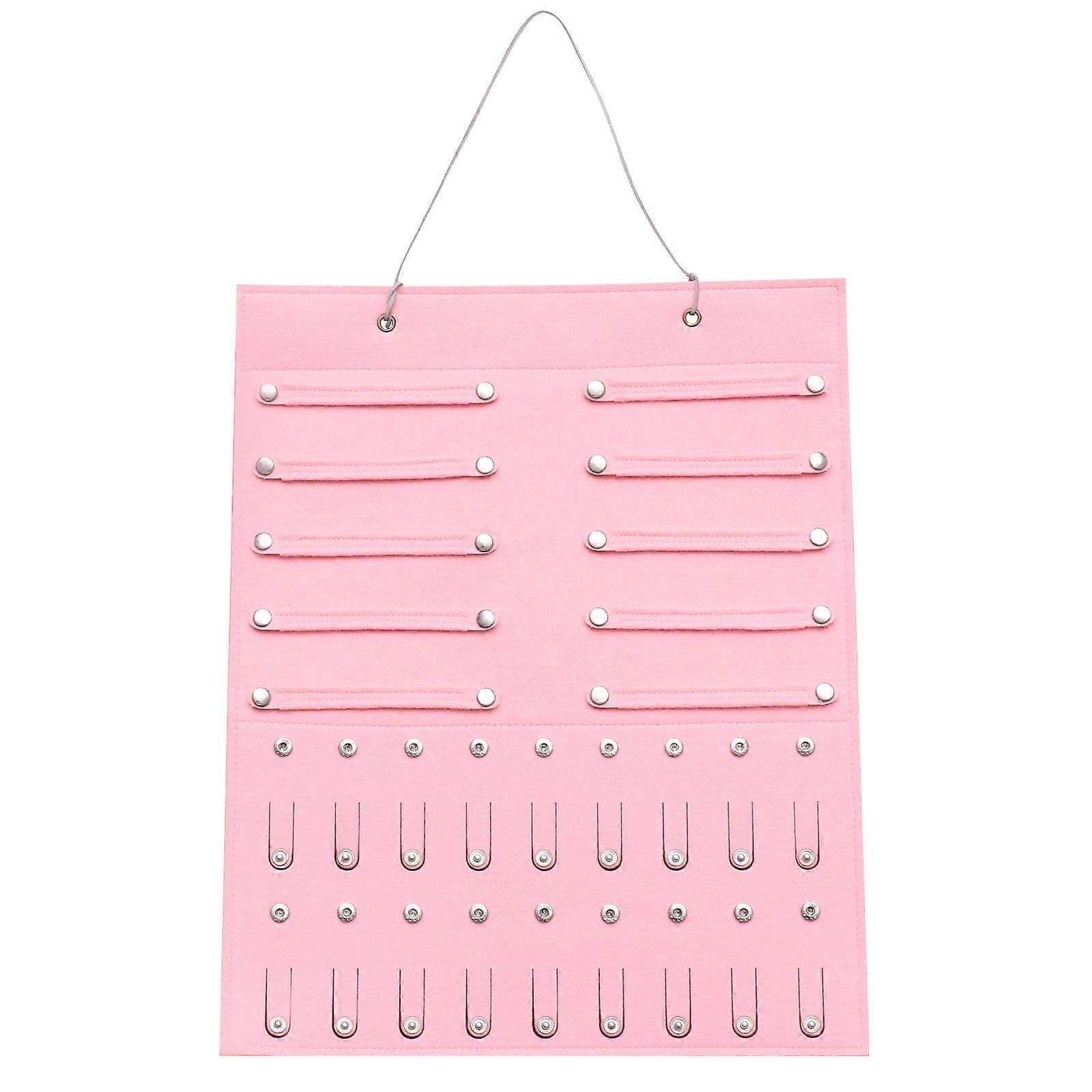 حامل مجوهرات منظم معلق على الحائط للبنات ديكور غرفة وردي شعر حقيبة تخزين 1 عبوة