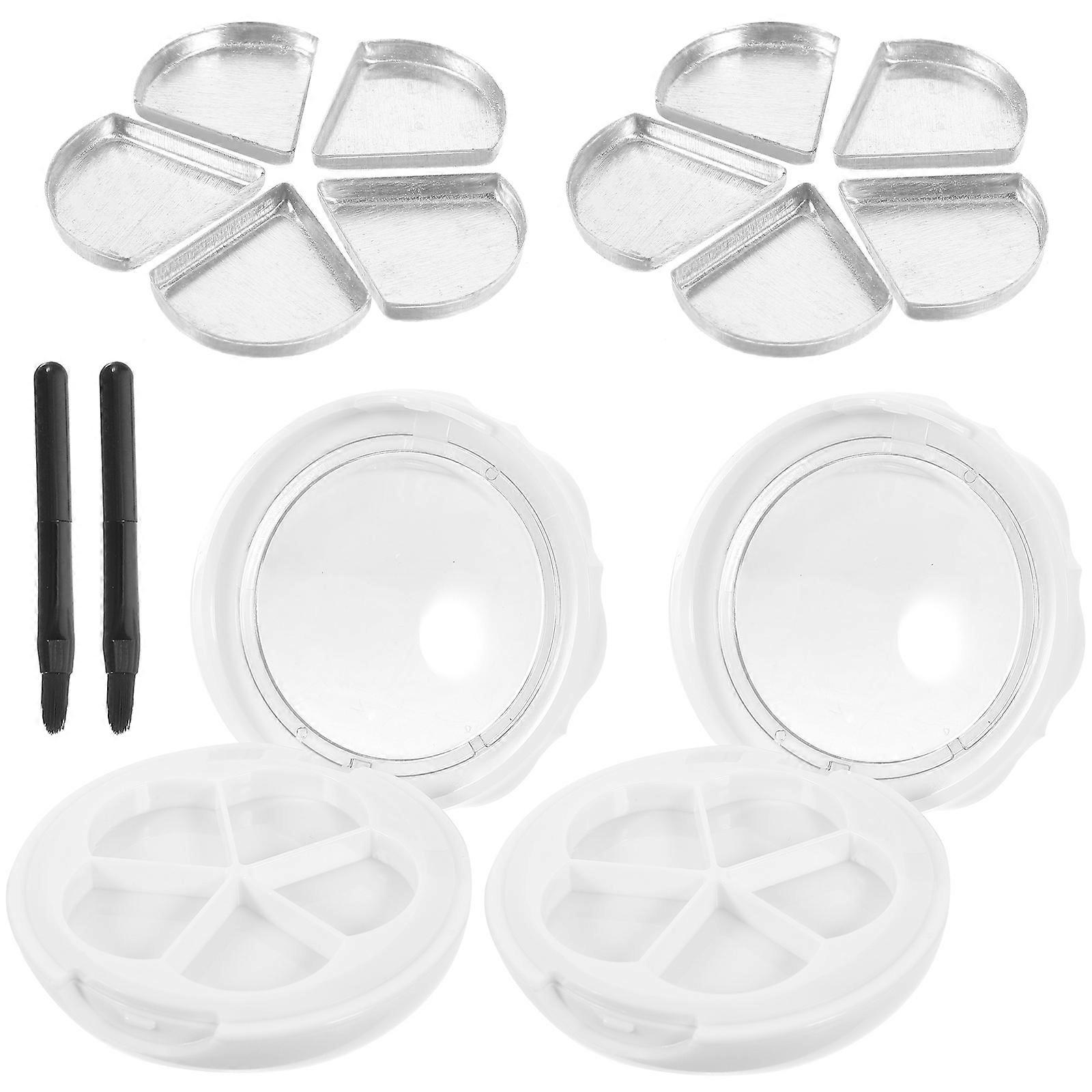 2 Sets Eyeshadow Box Case Lipstick Box Refillable Makeup Dispenser with Brush Included