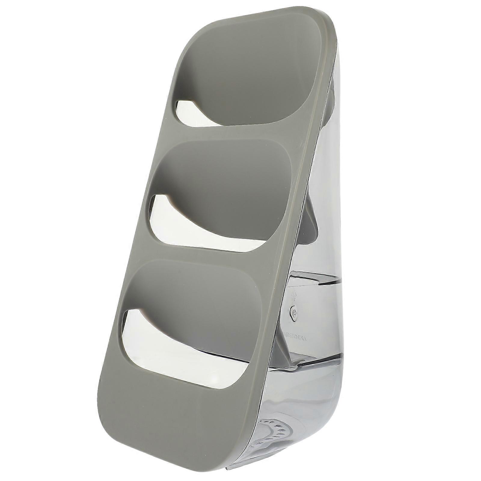 Grey Kitchen Utensil Holder with ThreeTier Design Easy Access Storage for Spoons and Chopsticks