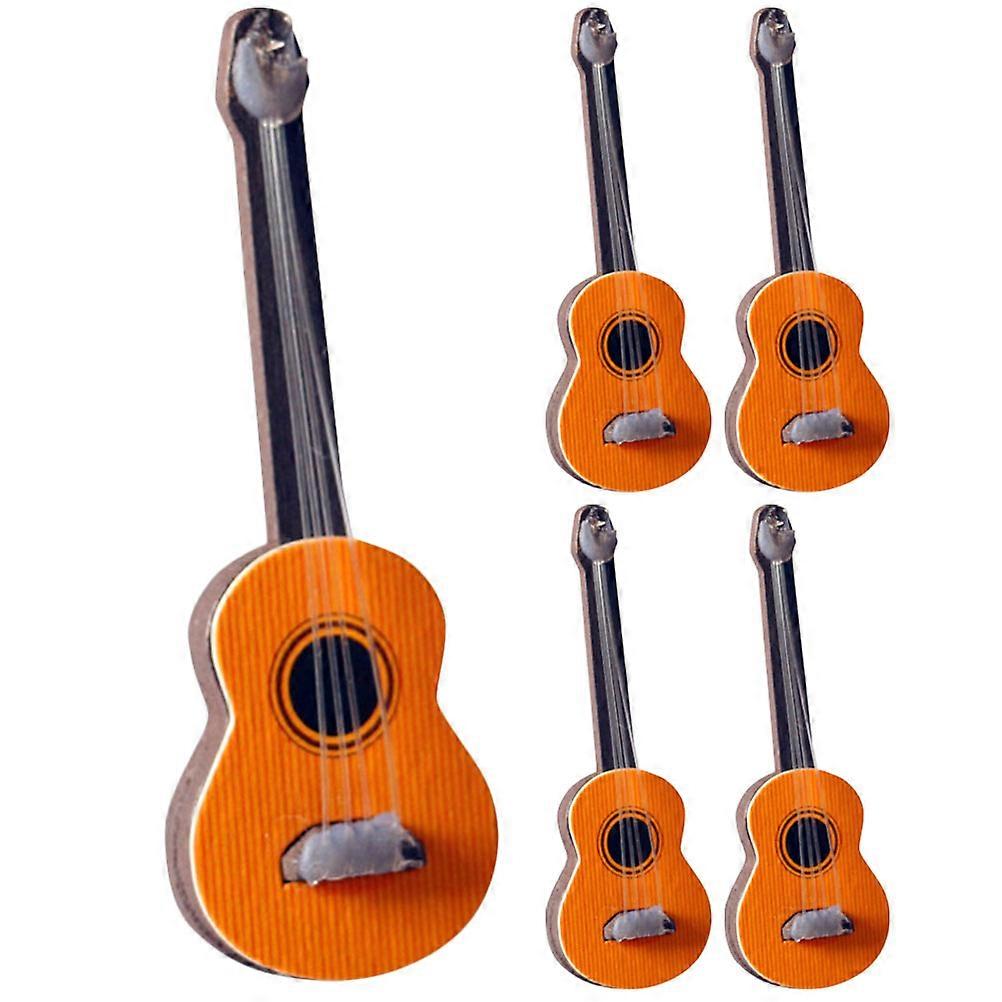 Simulation Musical Instruments Mini Guitar Models 5Pcs For Doll House Decoration Compact Appearance