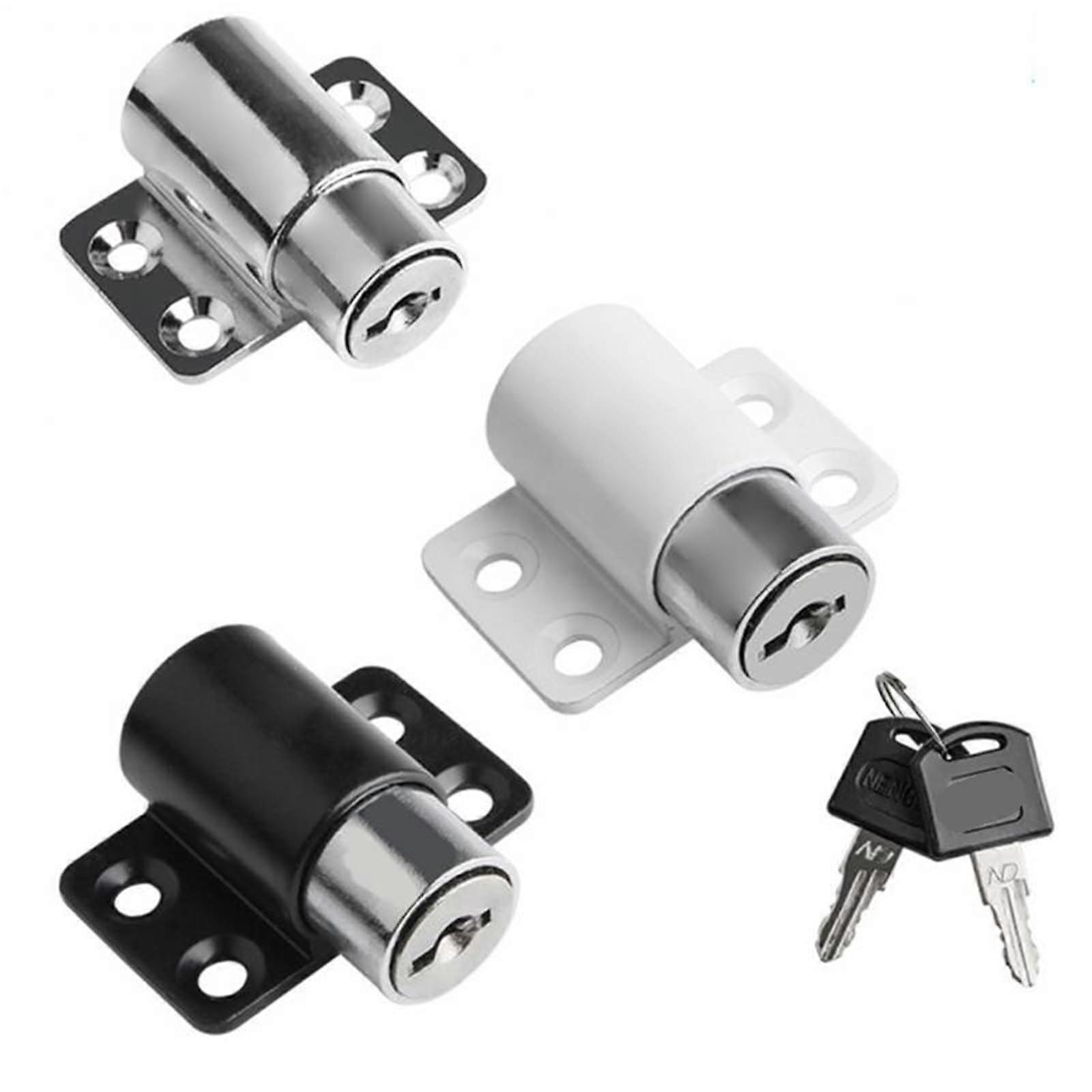 Sliding door window locks with 2 keys security protection door window safety lock catches set 1pc (2 setssilver)
