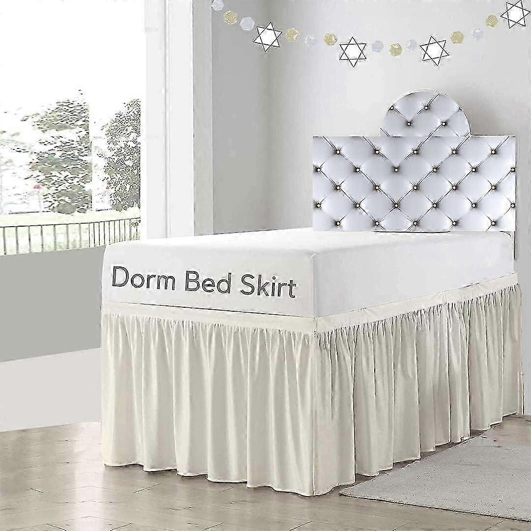 Dorm Room Bed Skirt, Microfiber, Solid Twin XL/36'' Drop for Certain Brands