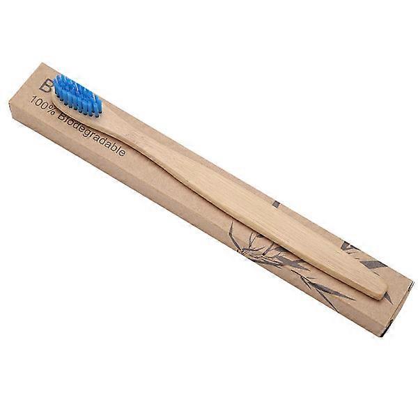 Bamboo Toothbrush Biodegradable Soft Eco Friendly Nylon 6 Colors Toothbrushes (blue)