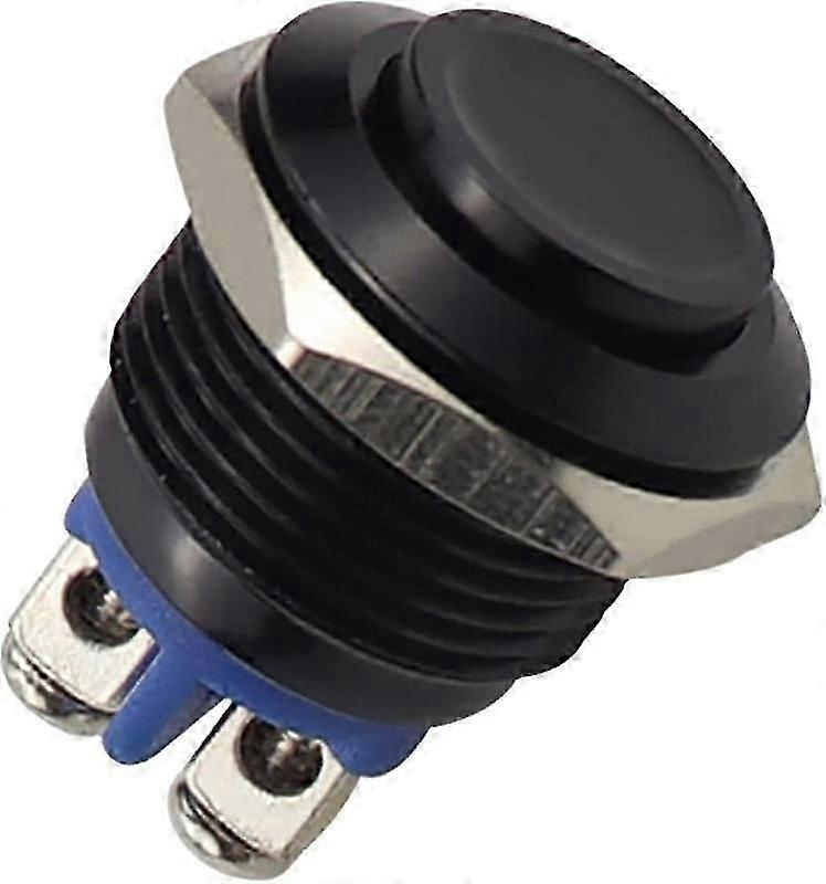 Round Start Button Momentary Push Button Switch Start Button Car Start Button Waterproof Button Switch Momentary Metal Black Shell
