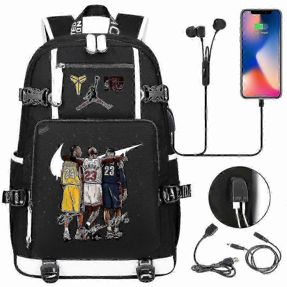 ZENGO Kobe Bryant Michael Jordan i Lebron James Plecak z nadrukiem Torba podróżna Torba szkolna dla studentów Torba na komputer 1
