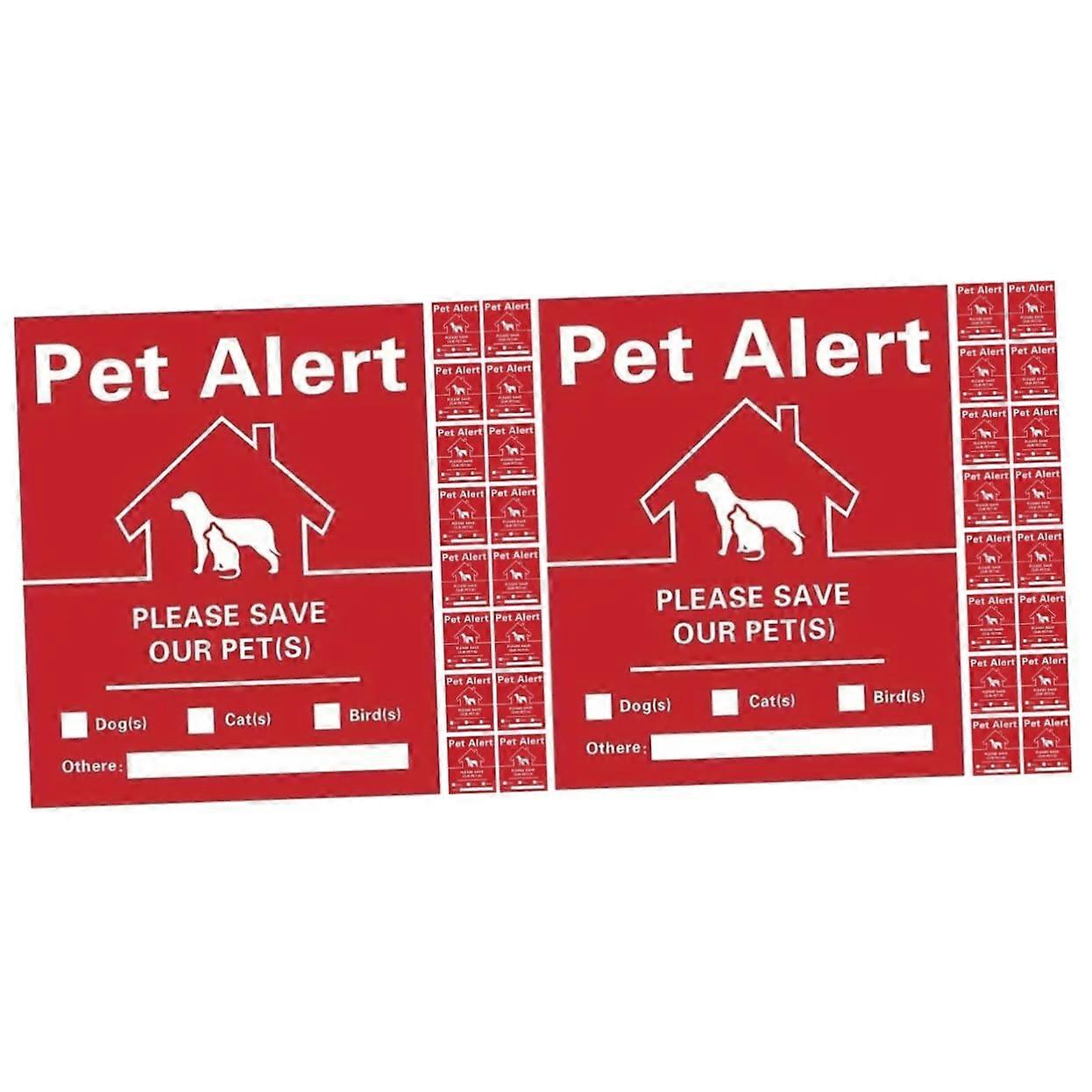 60 Sheets Pet Emergency Stickers Visible Rescue Warning for Windows Doors Easy Application 12x10 CM 2-Pack
