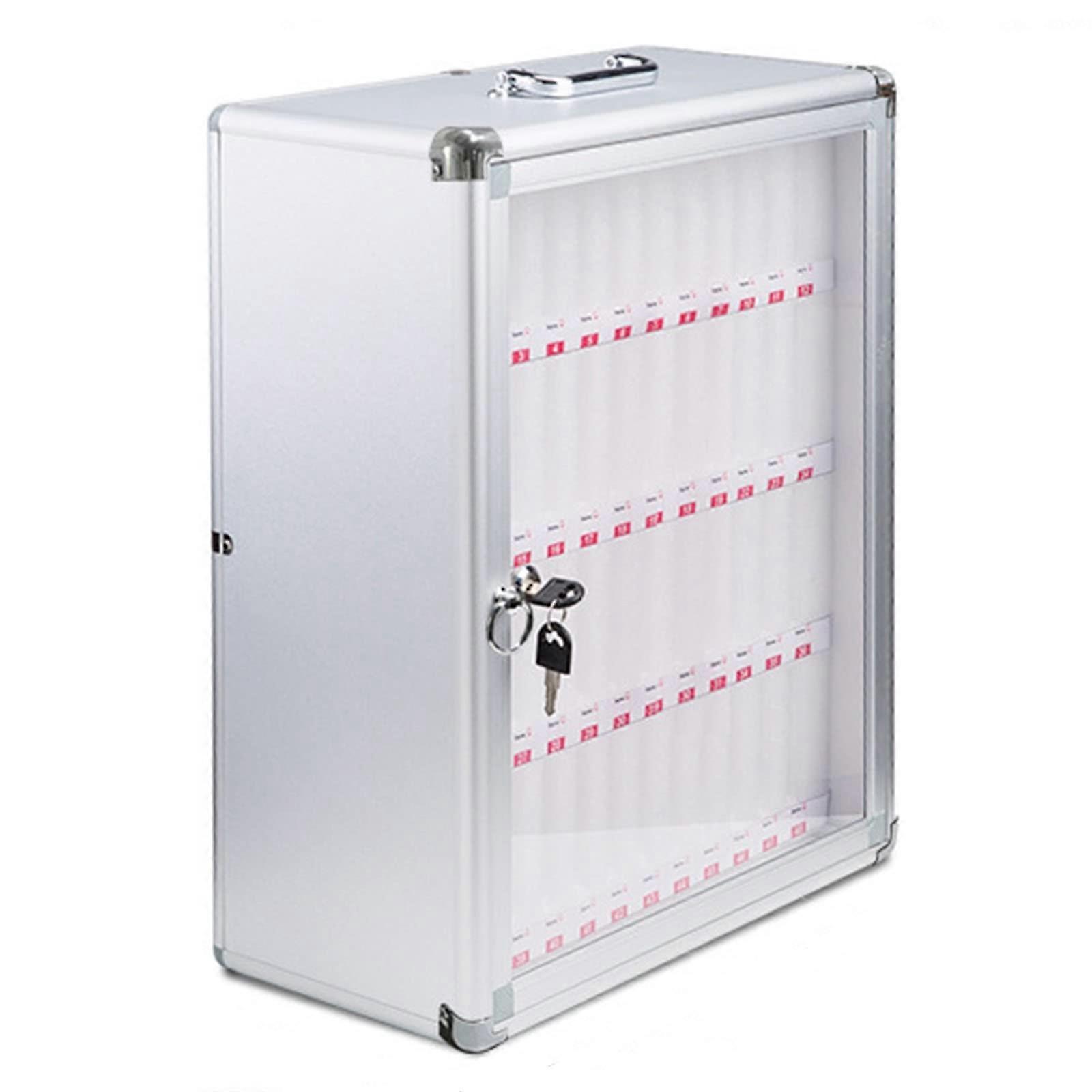 Lockable Wall Mounted Telephone Storage Cabinet with 60 Spaces Silver