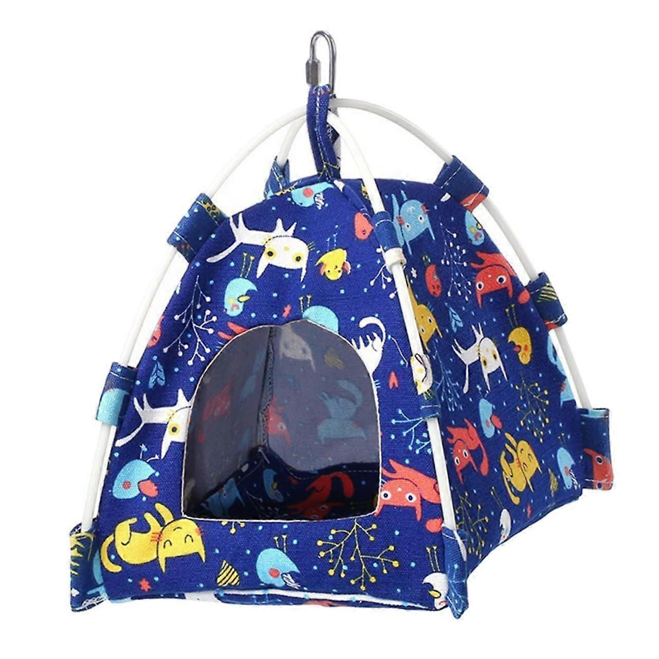 Parrot Bird Tent Nest Hut Fabric Hanging Pet Feeder for Parrots, Bird Toys, and Bird Accessories, 12x12x20 Inches