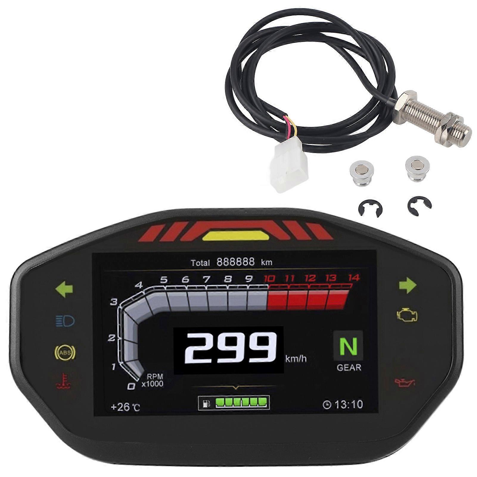 Universal Motorcycle TFT LCD Speedometer Odometer Tachometer Display