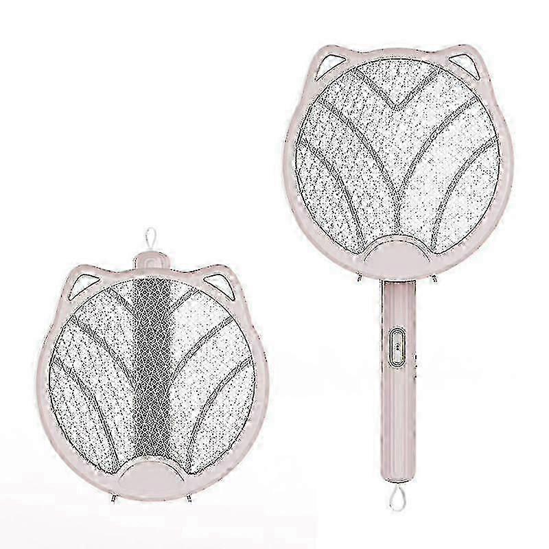 Skládací USB dobíjecí Bug Zapper Racket - Růžový Elektrický Fly Swatter