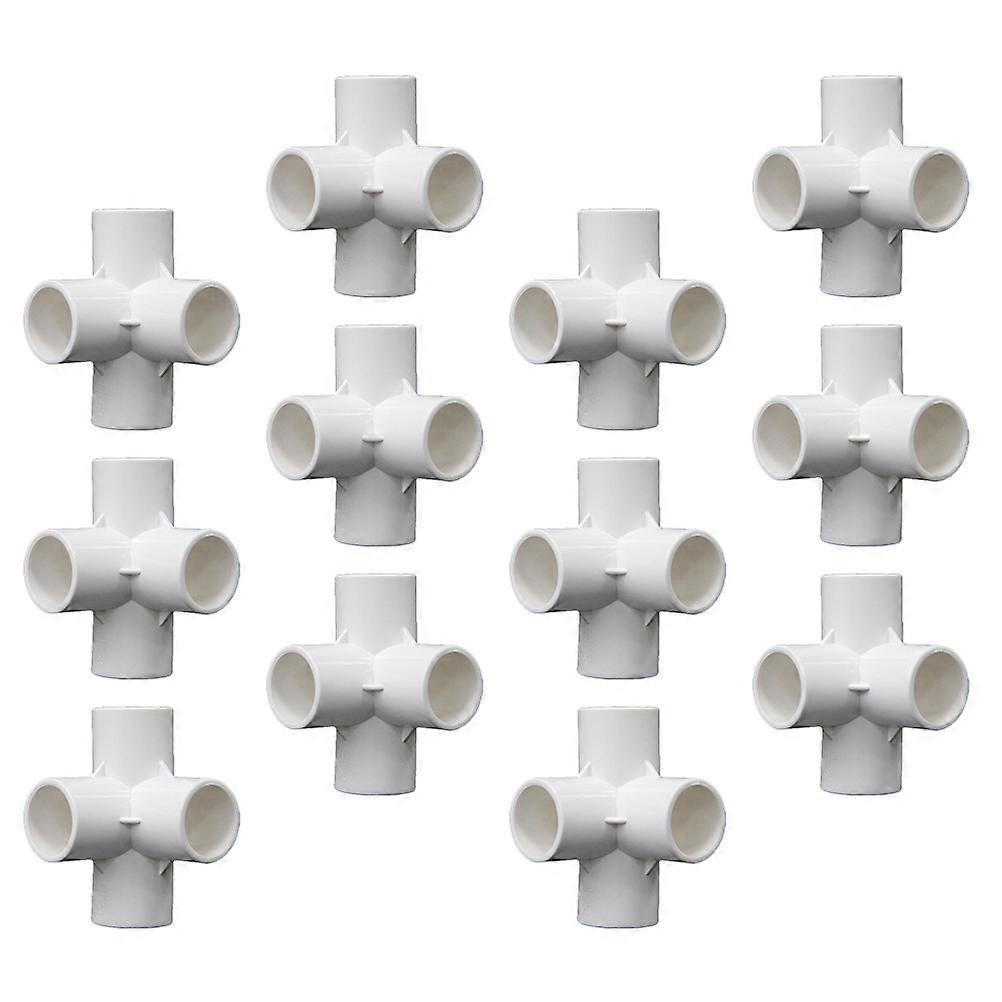 PVC Straight Angle Fitting Connector for Pipe with 12Pcs White PVC Components